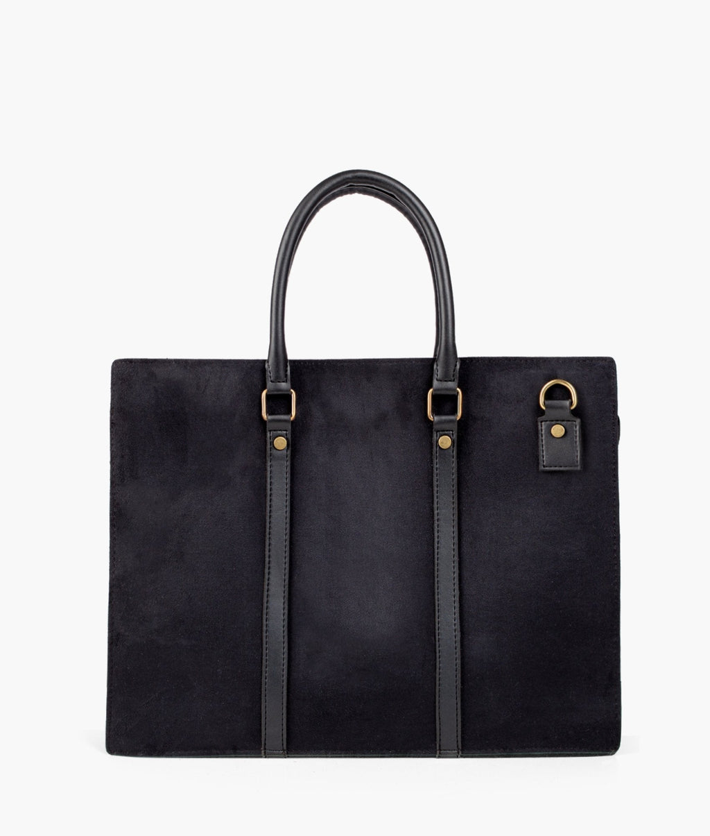 RTW Creation - Black suede laptop bag