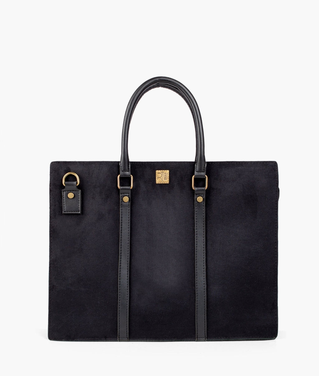 RTW Creation - Black suede laptop bag