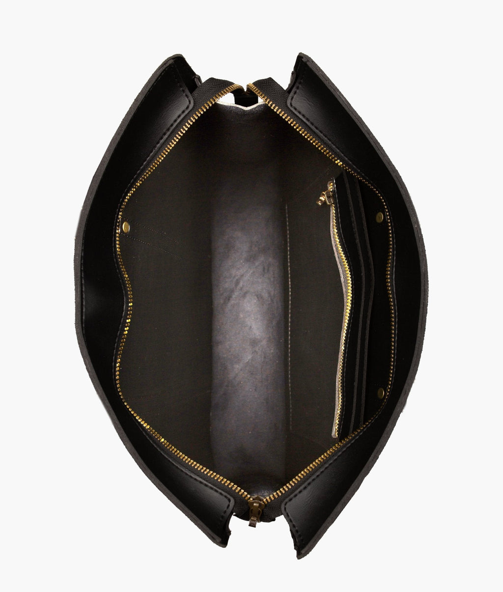 RTW Creation - Black suede laptop bag