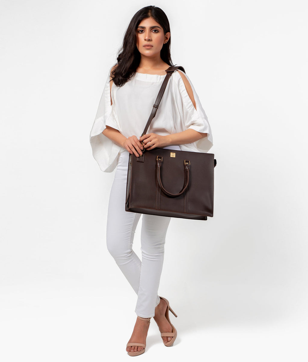 RTW Creation - Dark brown laptop bag