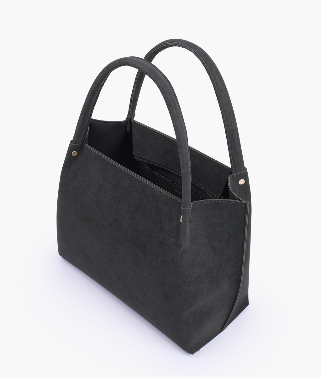 RTW Creation - Black mocha suede tote bag