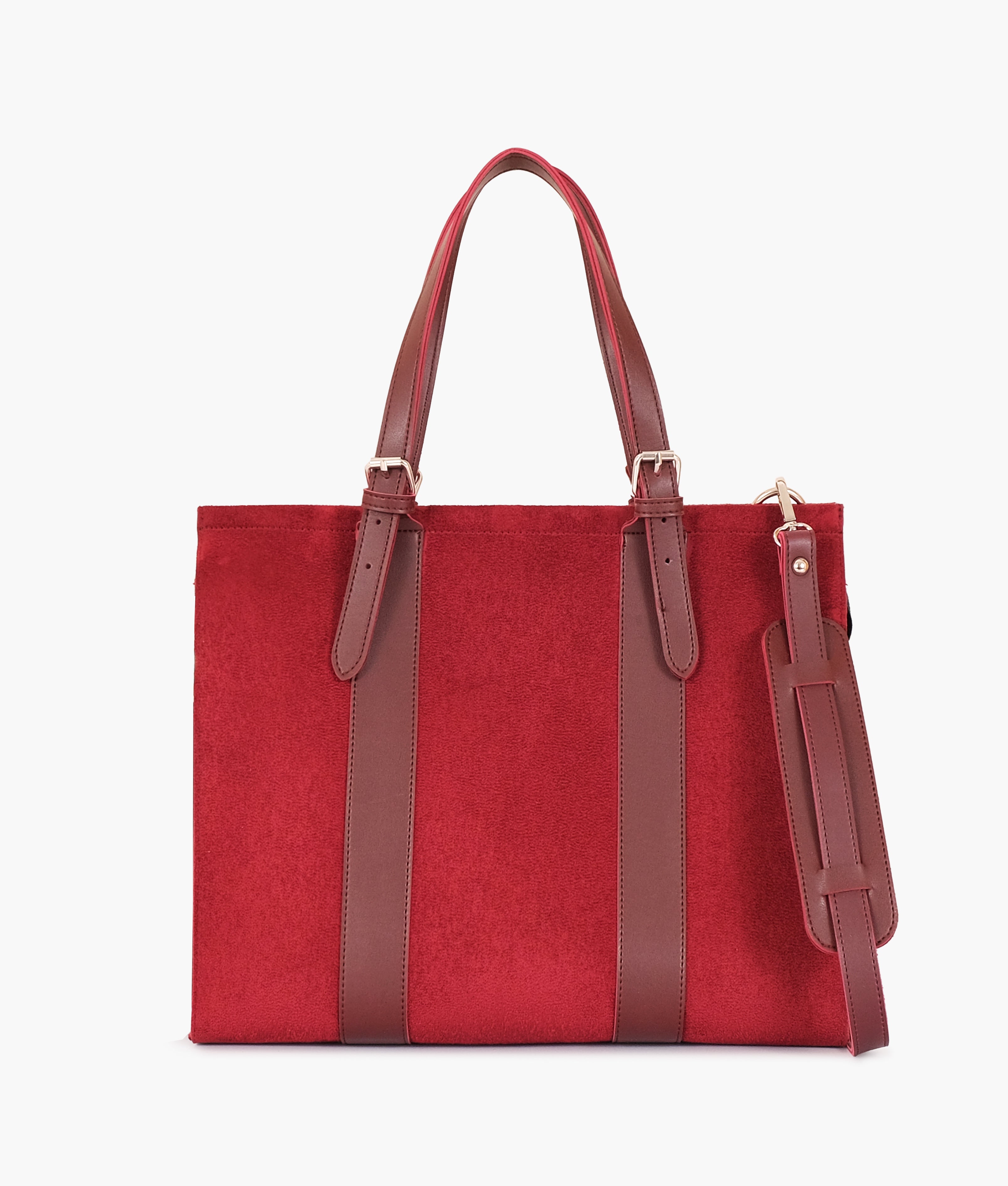 RTW Creation - Burgundy suede laptop bag with sleeve