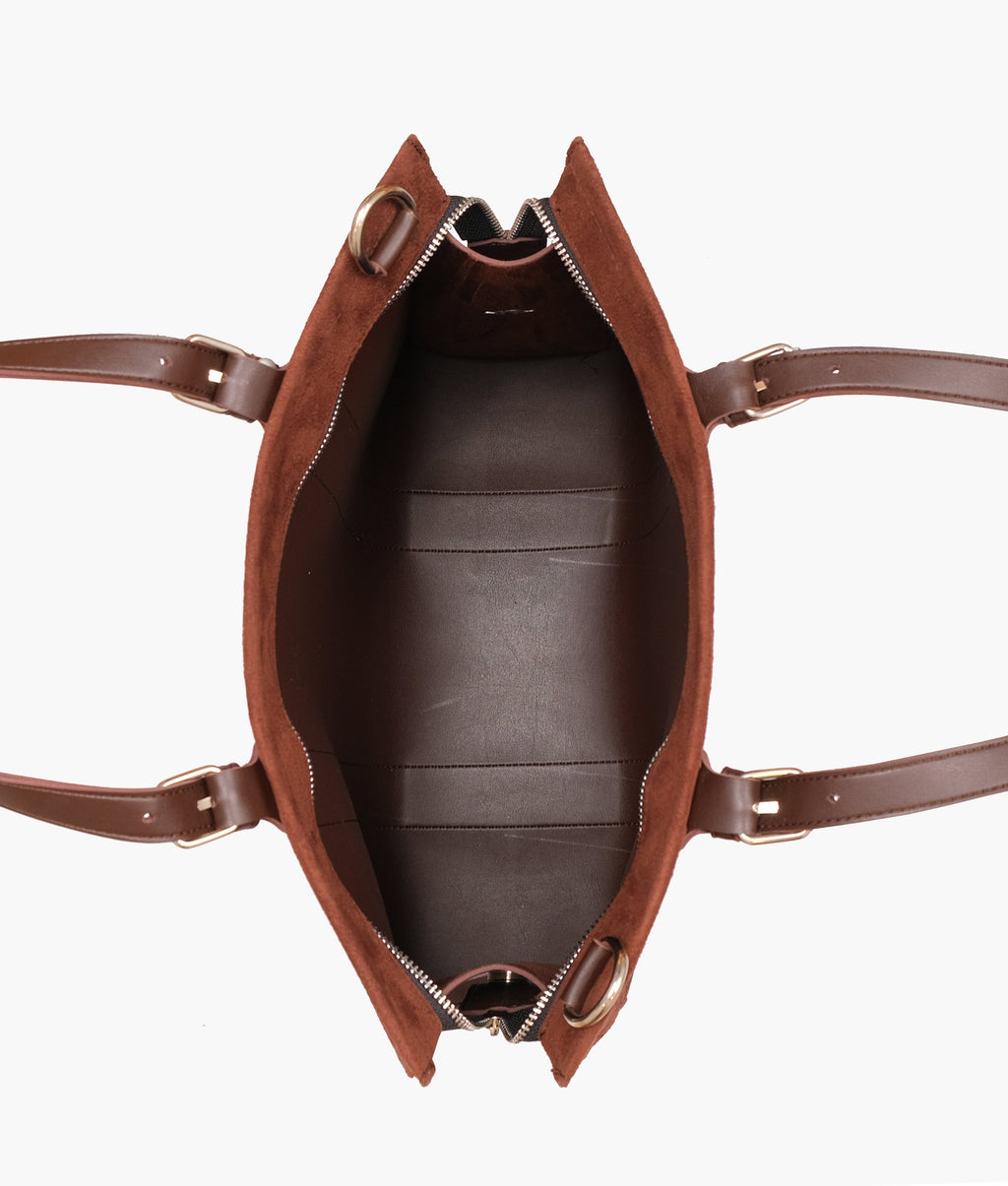 RTW Creation - Dark brown suede laptop bag with sleeve