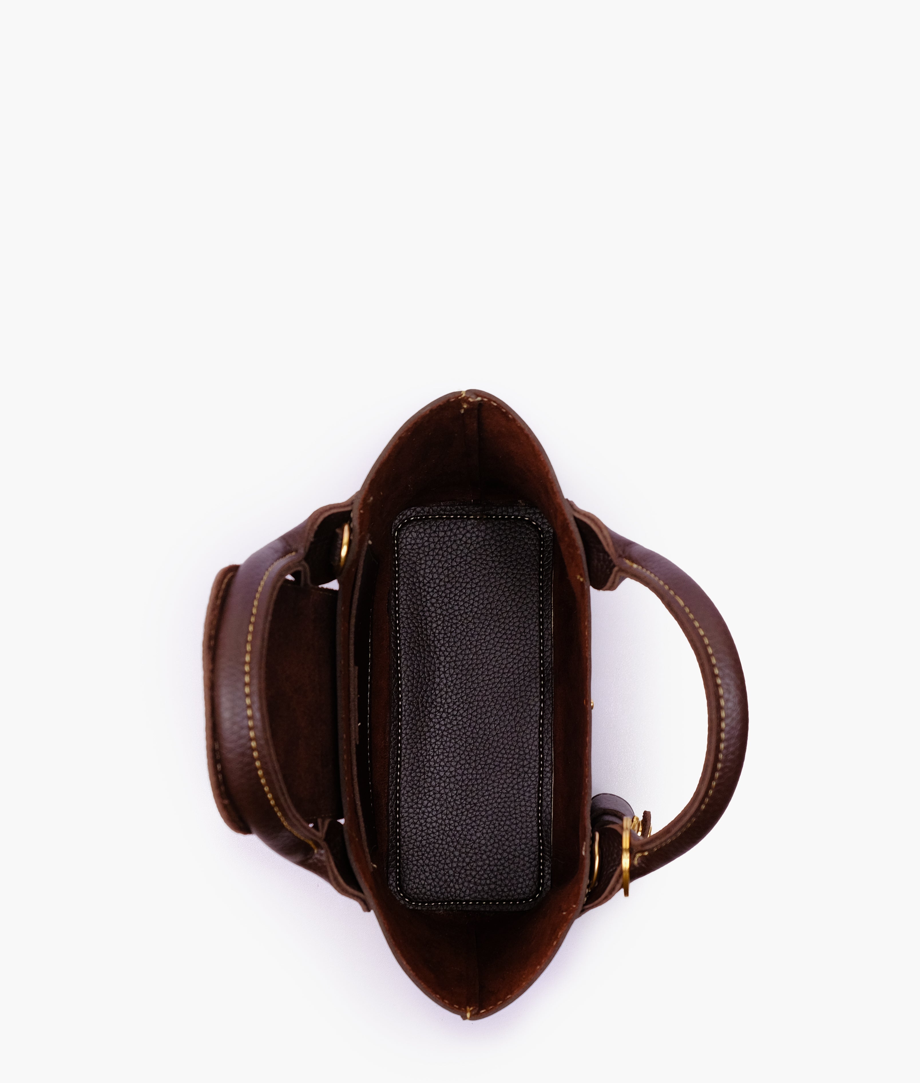 RTW Creation - Dark brown mini top-handle tote bag