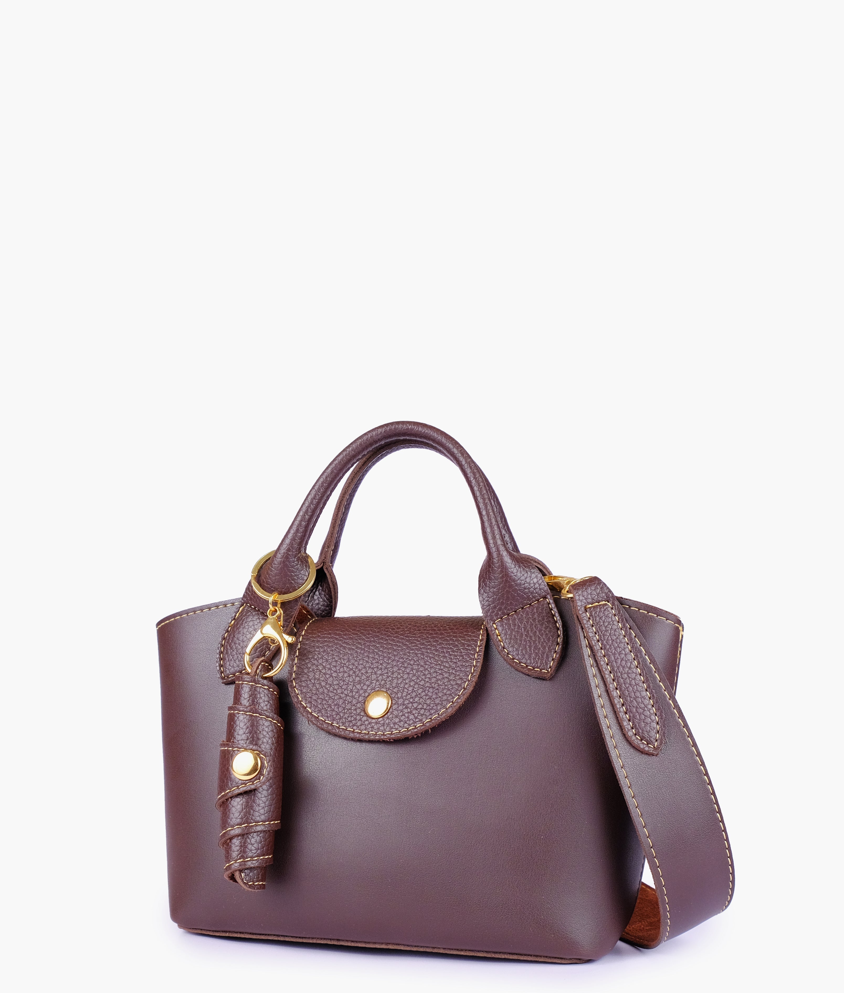 RTW Creation - Dark brown mini top-handle tote bag