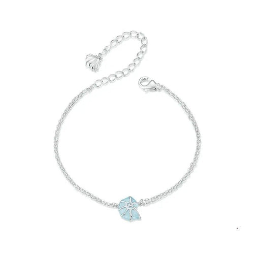 Blue Seashell Link Chain Bracelets